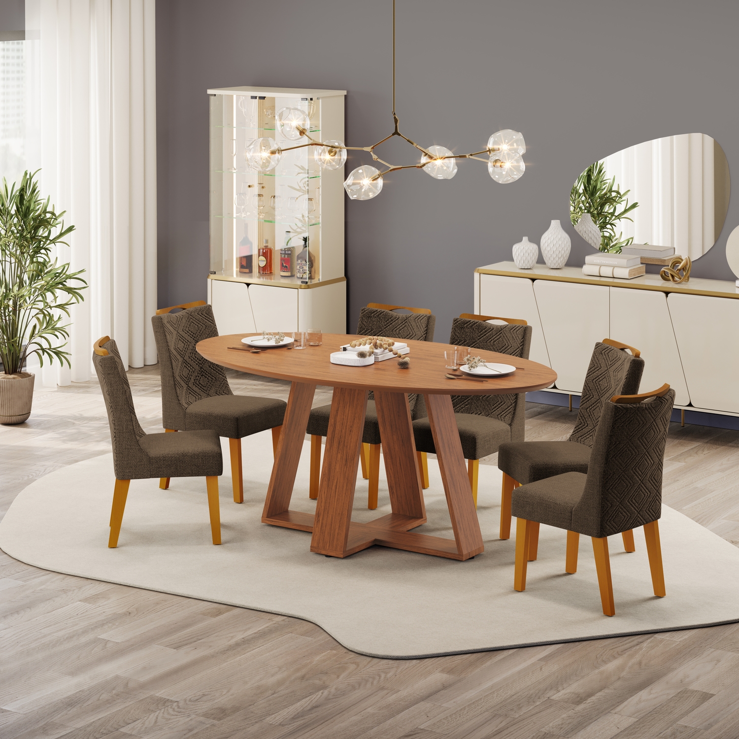 MESA CELESTE TP ELIPTICO 1800X1000 FREIJO FREIJO 6 CADEIRAS STELA IPE CANELA copiar
