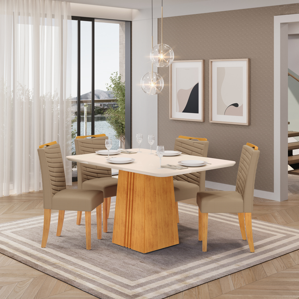 MESA ITALIA 1200 CEDRO OFF + 04 CAD JULIA CEDRO LINHO BEGE.jpg