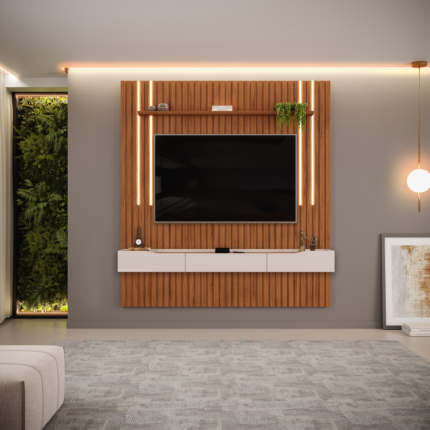 PAINEL RIPADO COM BANCADA PRATIC 2230X2400 COM 2 KIT LED (2) (1)