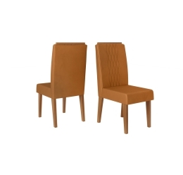 CADEIRA LIA FREIJO 2 UNIDADES MADEIRA VELUDO OCRE (1)