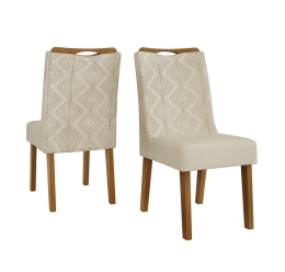 CADEIRA STELA IPÊ LINHO NEVE - CONJUNTO