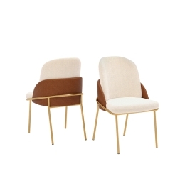 CADEIRA VITTA PES METAL - BOUCLE PÉROLA TERRACOTA