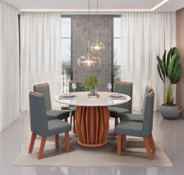 MESA TOKYO FREIJO TAMPO ORGANICO 1360 OFF WHITE CADEIRA NARA L GRANITO - AMBIENTE copiar